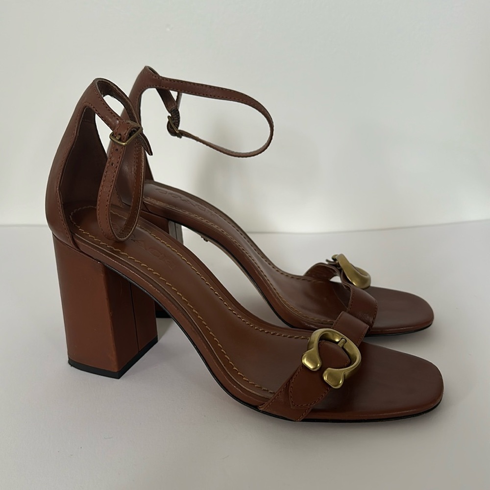Coach Mya C Buckle Block Heel Sandal